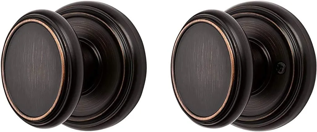 Baldwin Carnaby, Interior Passage Door Knob for Hallway/Closet/Rooms, Non-Locking Door Handle With Microban Protection, in Venetian Bronze