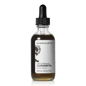 BambuEarth Gentle Oil Cleanser and Makeup Remover - Organic Ingredients & EWG Certified - Daily Face Cleanser for All Skin Types. Cleansing Oil for Removing Dirt - Vegan Skincare (1.8 oz)