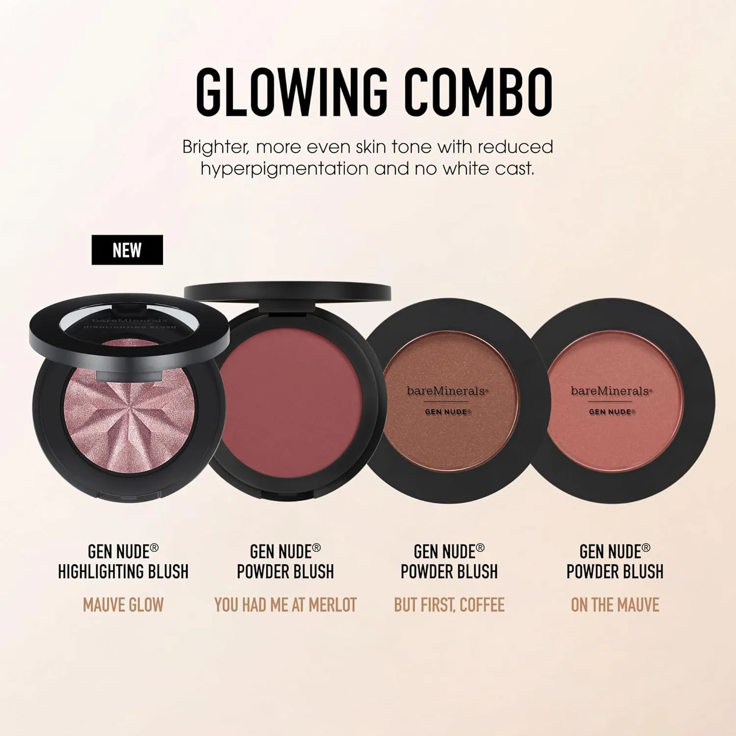 bareMinerals Gen Nude Highlighting Blush, 2-in-1 Blush   Highlighter Hybrid, Silky Blendable Makeup, All-Day Wear, Talc Free, Vegan
