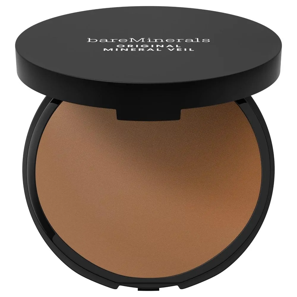 bareMinerals Original Pressed Mineral Veil Setting Powder with Puff Applicator, Matte Weightless Talc-Free Finishing Powder Makeup, Extends Makeup Wear, Vegan