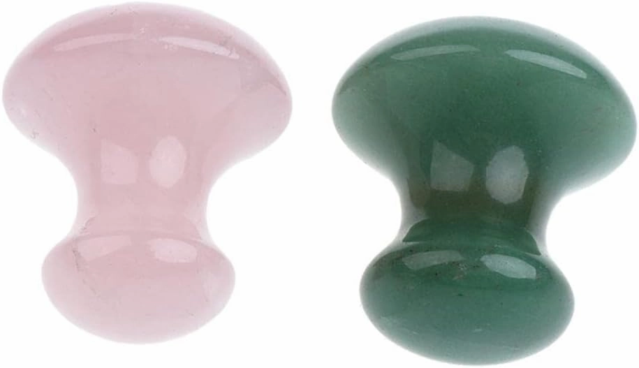 barenx 2pcs Jade Stone Face SPA Massage Roller Facial Eye Gua Sha Scraping Tool