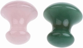 barenx 2pcs Jade Stone Face SPA Massage Roller Facial Eye Gua Sha Scraping Tool
