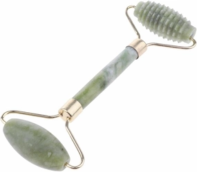 barenx Natural Jade Face Neck Body SPA Massage Roller Facial Lifting Anti-Aging - Double Head(Pricking Head Smooth Head)