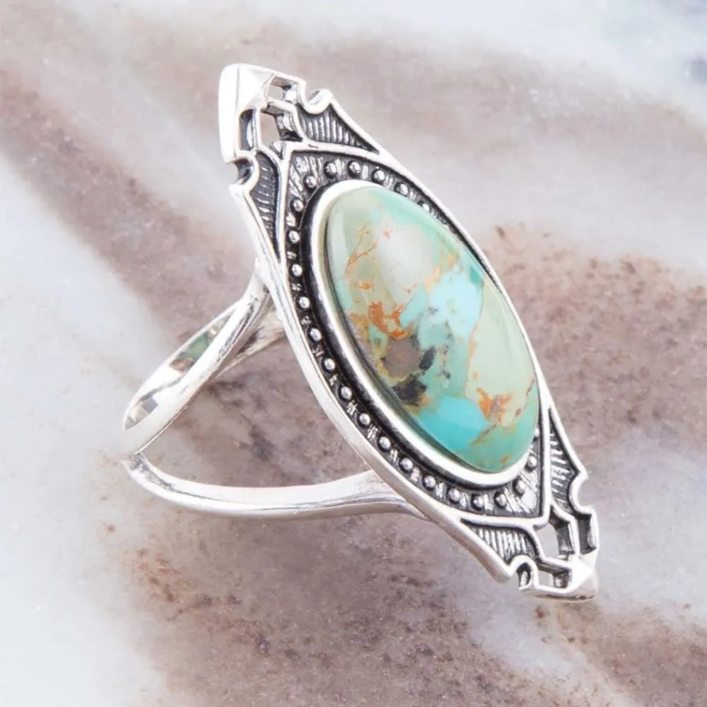 Barse Jewelry Phantom Blue Turquoise and Sterling Silver Ring