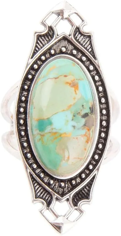 Barse Jewelry Phantom Blue Turquoise and Sterling Silver Ring