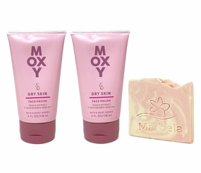 Bath & Body Works Moxy Dry Skin 2 Pack Face Polish with a Himalayan Salts Springs Sample Soap
