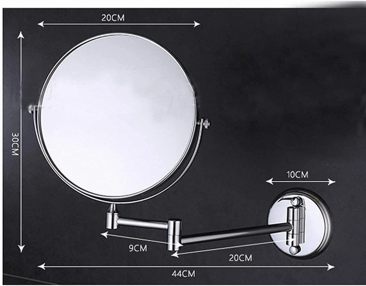 Bathroom Mirror Makeup Mirror Wall Mounted Bathroom Mirror 8 Inch Lound Makeup Mirror Double-Sided Cosmetic Mirror 360 Rotation(Rose Gold,10X)