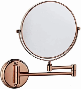 Bathroom Mirror Makeup Mirror Wall Mounted Bathroom Mirror 8 Inch Lound Makeup Mirror Double-Sided Cosmetic Mirror 360 Rotation(Rose Gold,10X)