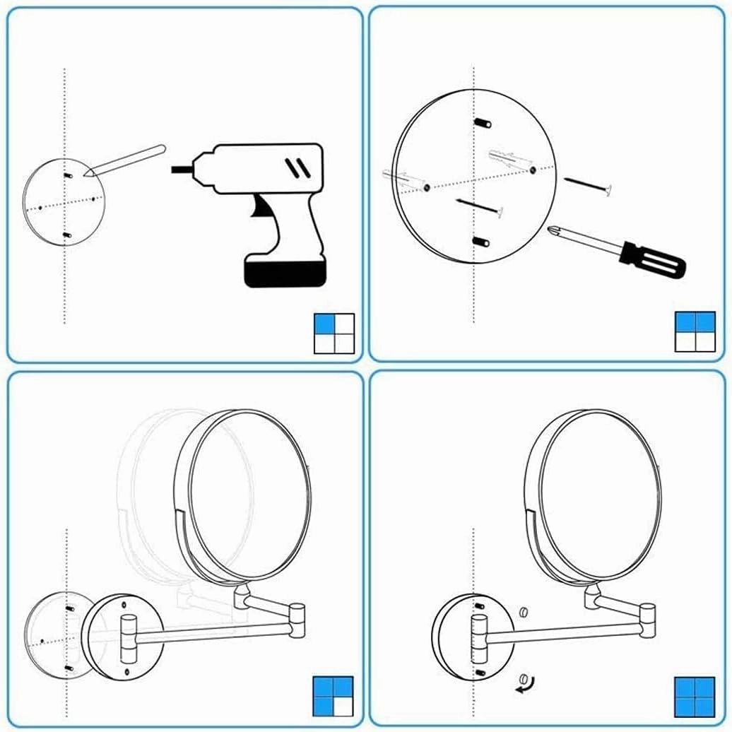 Bathroom Mirror Makeup Mirror Wall Mounted Bathroom Mirror 8 Inch Lound Makeup Mirror Double-Sided Cosmetic Mirror 360 Rotation(Rose Gold,10X)