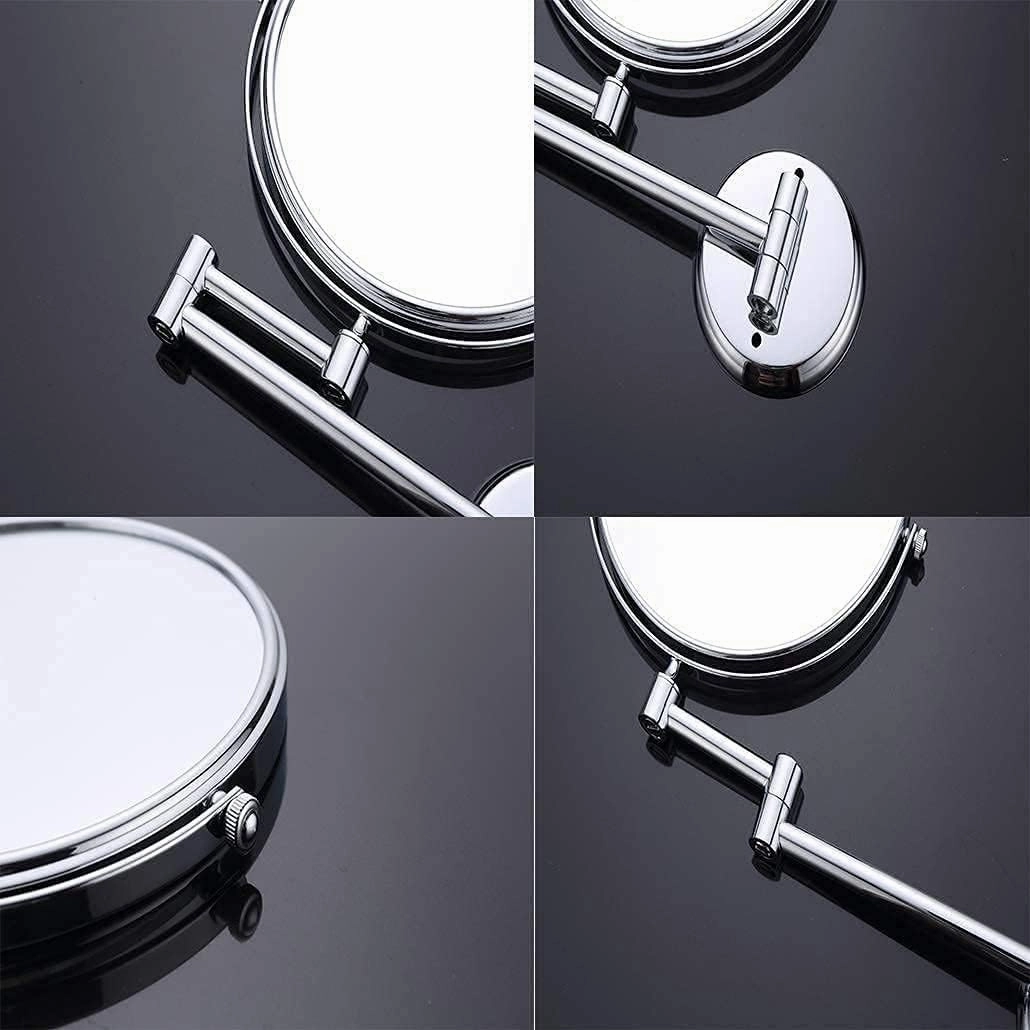 Bathroom Mirror Makeup Mirror Wall Mounted Bathroom Mirror 8 Inch Lound Makeup Mirror Double-Sided Cosmetic Mirror 360 Rotation(Rose Gold,10X)