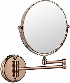 Bathroom Mirror Wall Mounted Makeup Mirror 6- inch Two- Sided Swivel Wall Mounted Mirror Extending Folding Bathroom Shaving Cosmetic Make Up Mirror (Color : Rose Gold, Size : 1X/5X)