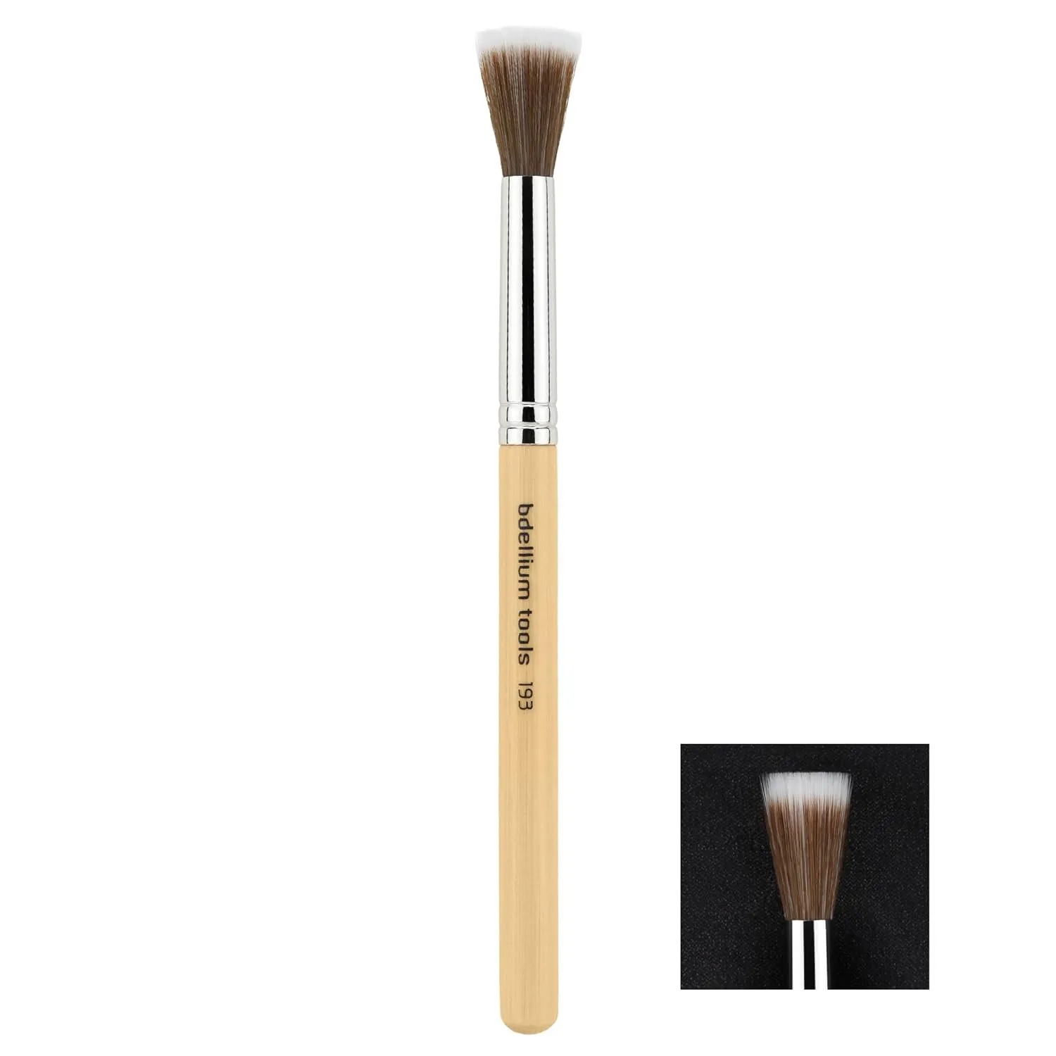 Bdellium Tools Professional Makeup Brush - Special FX Series 193 Small Stippling - With Soft Synthetic Fibers, For Airbrushed Finish (Bamboo, 1pc)