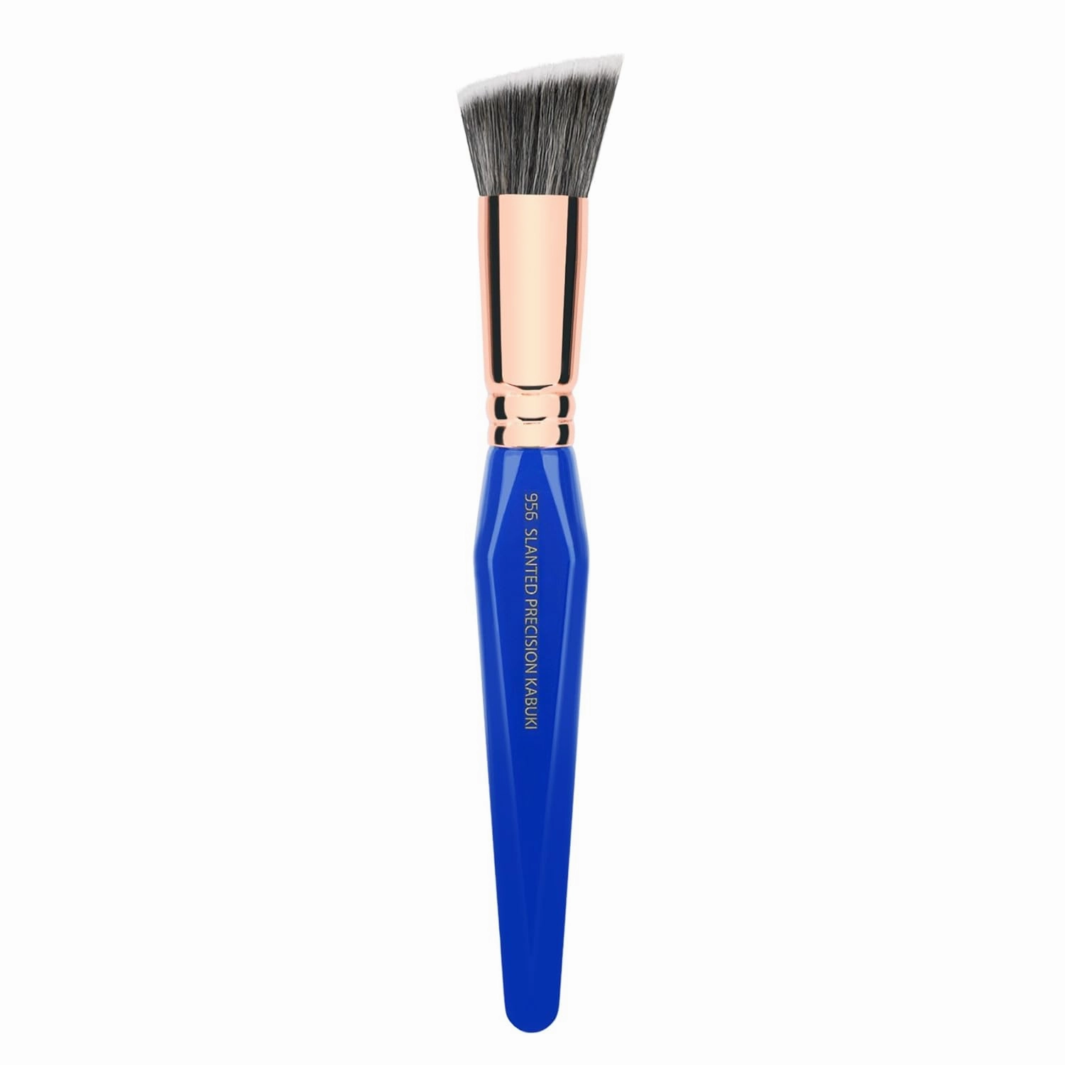 Bdellium Tools Professional Makeup Brush - Golden Triangle 956 Slanted Precision Kabuki - With All Vegan and Soft Synthetic Fibers, For Perfect Complexion (Blue, 1pc)