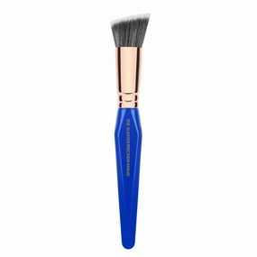 Bdellium Tools Professional Makeup Brush - Golden Triangle 956 Slanted Precision Kabuki - With All Vegan and Soft Synthetic Fibers, For Perfect Complexion (Blue, 1pc)