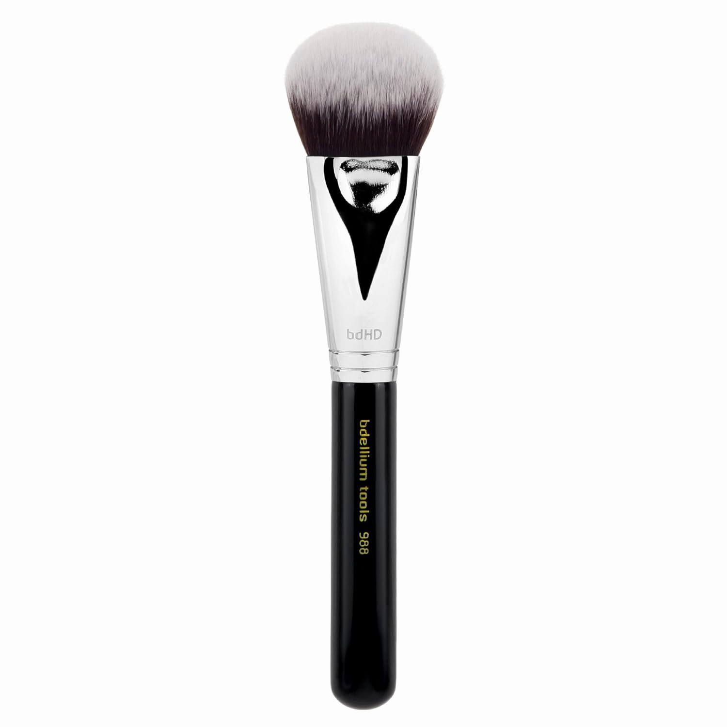 Bdellium Tools Professional Makeup Brush - Maestro Series 988 BDHD Phase I Large Foundation/Powder - With Soft Synthetic Fibers, For Application & Blending (Black, 1pc)