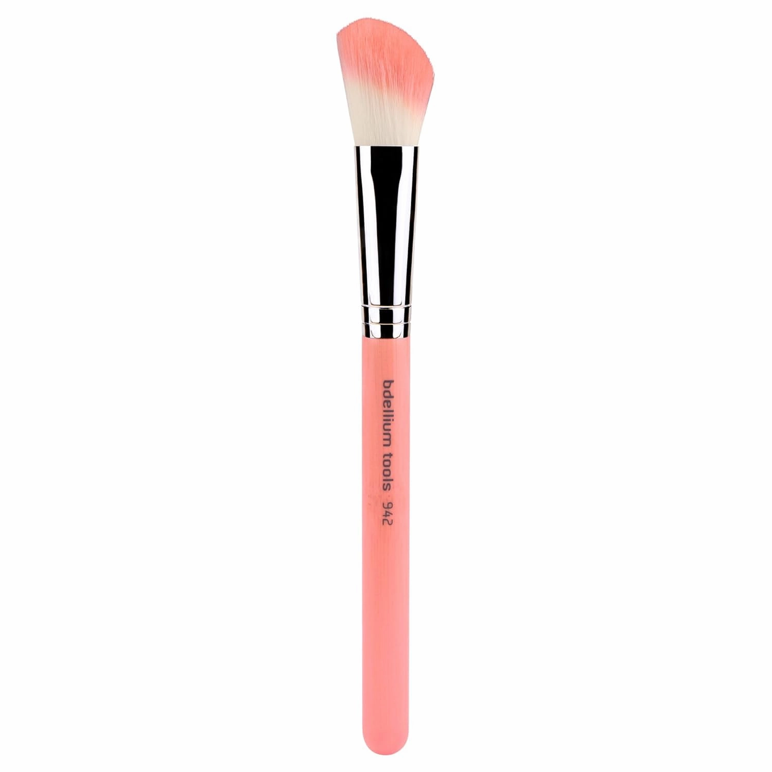 Bdellium Tools Professional Makeup Brush - Pink Bambu Series 942 Slanted Contour - With Soft Synthetic Fibers, For Adding Dimension to the Face (Pink, 1pc)
