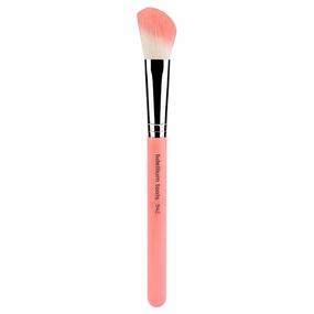 Bdellium Tools Professional Makeup Brush - Pink Bambu Series 942 Slanted Contour - With Soft Synthetic Fibers, For Adding Dimension to the Face (Pink, 1pc)