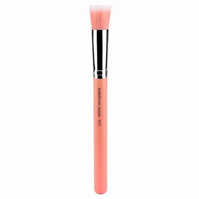 Bdellium Tools Professional Makeup Brush - Pink Bambu Series 953 Duet Fiber Foundation - With Soft Synthetic Fibers, For Precise Application of Foundation (Pink, 1pc)