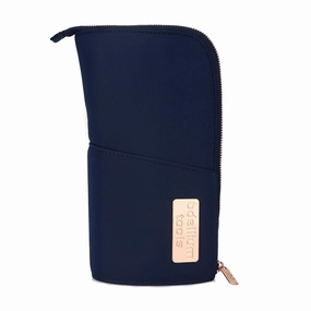 BDELLIUM TOOLS Professional Makeup Brush Stand-Up Pouch (Brushes Not Included) (Golden Triangle Blue)
