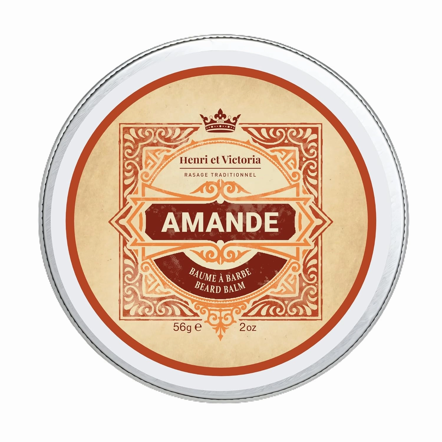 Beard Balm For Men - Moisturizing, Non-Greasy Beard Softener, Soothes and Nourish Beard and Skin, Prevents Dryness, Flaking, Dandruff, Skin Irritation, Ingrown Hairs, Handmade Beard Balm - Amande 56g