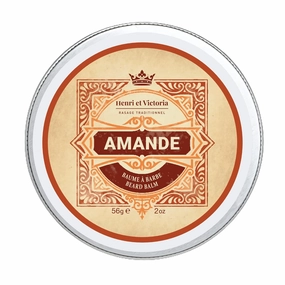 Beard Balm For Men - Moisturizing, Non-Greasy Beard Softener, Soothes and Nourish Beard and Skin, Prevents Dryness, Flaking, Dandruff, Skin Irritation, Ingrown Hairs, Handmade Beard Balm - Amande 56g