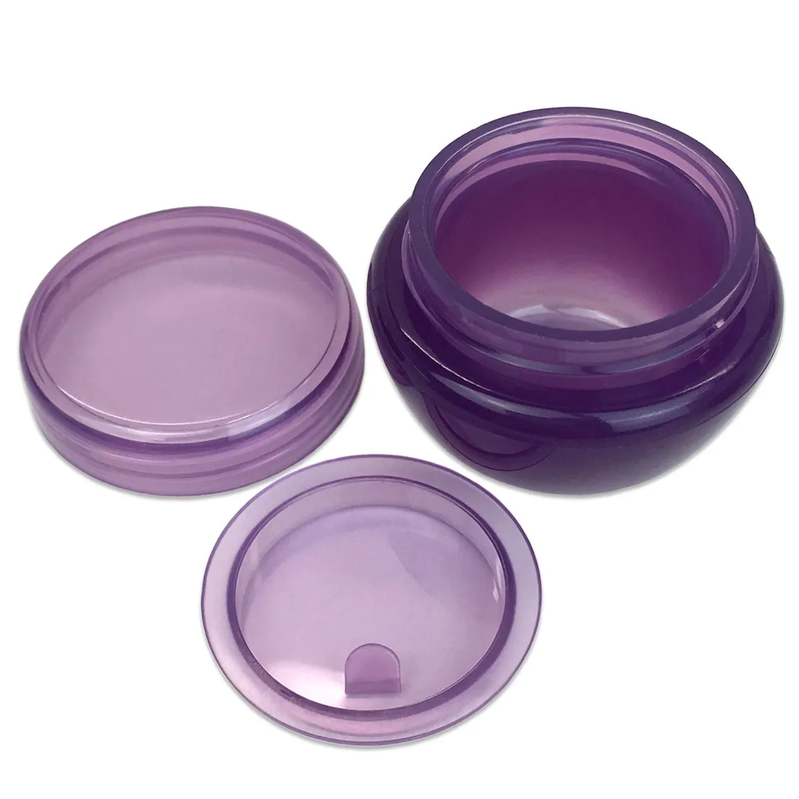 Beauticom® 10G/10ML (48 Pieces, Dark Purple) Frosted Container Jars with Inner Liner for Scrubs, Oils, Salves, Creams, Lotions, Makeup Cosmetics, Nail Accessories, Beauty Aids - BPA Free