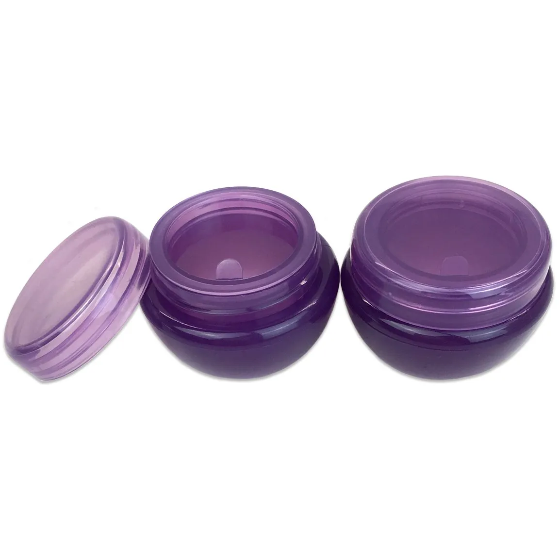 Beauticom® 10G/10ML (48 Pieces, Dark Purple) Frosted Container Jars with Inner Liner for Scrubs, Oils, Salves, Creams, Lotions, Makeup Cosmetics, Nail Accessories, Beauty Aids - BPA Free