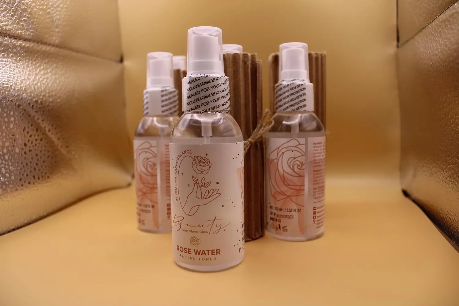 Beauty Hydrating Rose Water Facial Mist with Caviar Extract, Seaweed, Vitamin E and jojoba Oil