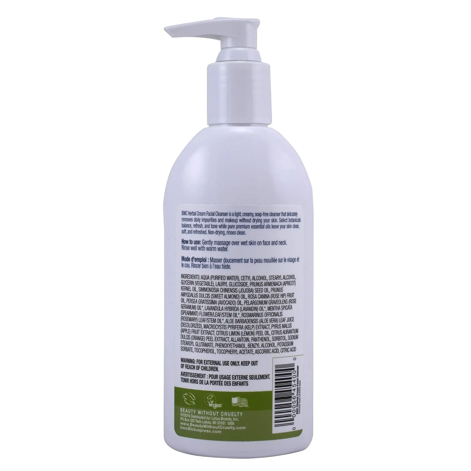 Beauty Without Cruelty Herbal Cream Facial Cleanser, 8.5 Ounces