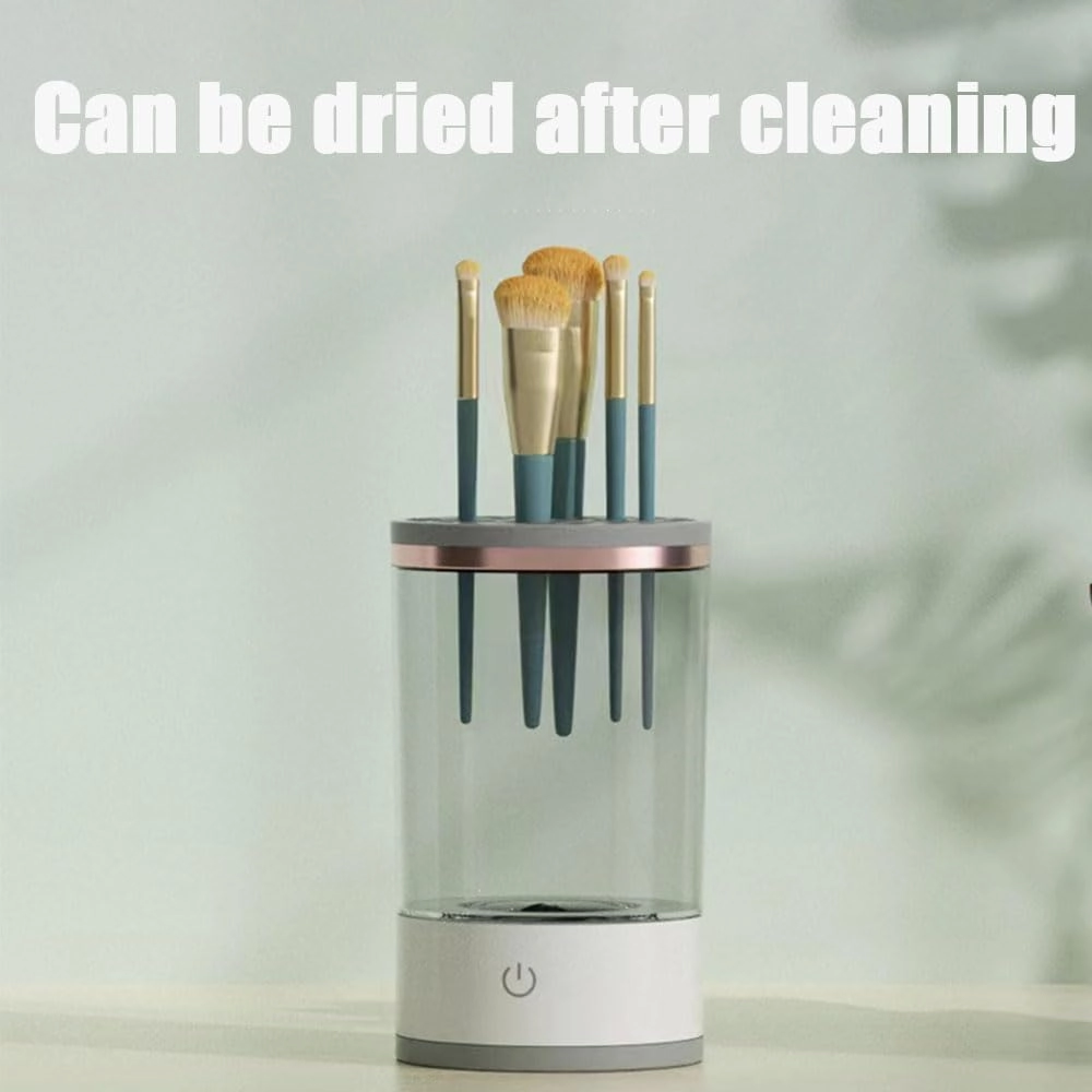 Beauty Swirl Cosmetic Brush Cleaner, The Cozy Luna Brush Cleaner, Cozy Luna Makeup Brush Cleaner, Automatic Spinning Cosmetic Tool for Deep Cleaning All Types of Brushes Set (Black, Plug-in)