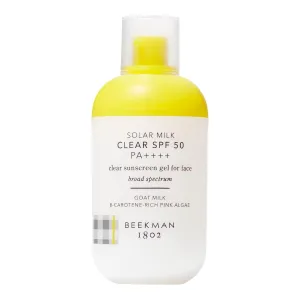Beekman 1802 Solar Milk Clear SPF 50 Face Sunscreen - 1.69 fl oz - Broad Spectrum UVA UVB Protection   Makeup Primer - Lightweight, Non-Greasy Gel - Infused with Goat Milk - For All Skin Types & Tones