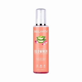 Bella;Vita Organic Glowner Face Toner, Alcohol free, Rose Water 200ml Pore Minimizing Tightening Natural Toner Spray for Glowing Skin - All Skin Types