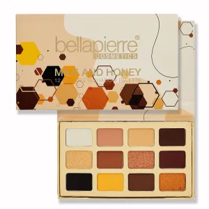 bellapierre Milk & Honey Eyeshadow Palette | 12 Shades in Matte, Satin, Shimmer, & Foil Finishes | Non-Toxic & Paraben Free | Vegan & Cruelty-Free