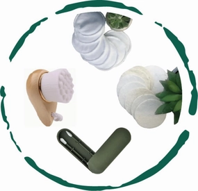 BeNat. Eco-Friendly, Reusable Facial Skin Care Accessories Bundle. Multi-Pack. (8) Reusable Facial Pads   (8) Natural Loofah   (1) Facial Cleaning Brush Bamboo Handle   (1) Jade Facial Massage Roller