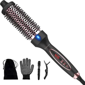 Betahouse Thermal Brush Curling Iron Brush, 1.5 Inch lonic Heated Round Brushes Hair Styling for Blowout Look, 5 Heat Temps for Volumizer Hair Curler, Dual Voltage