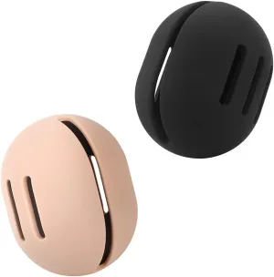 BEZOX Makeup Sponge Holder (Pack of 2), Breathable Silicone Beauty Sponge Case for Travel, Cute Make Up Blender Container - Khaki Black