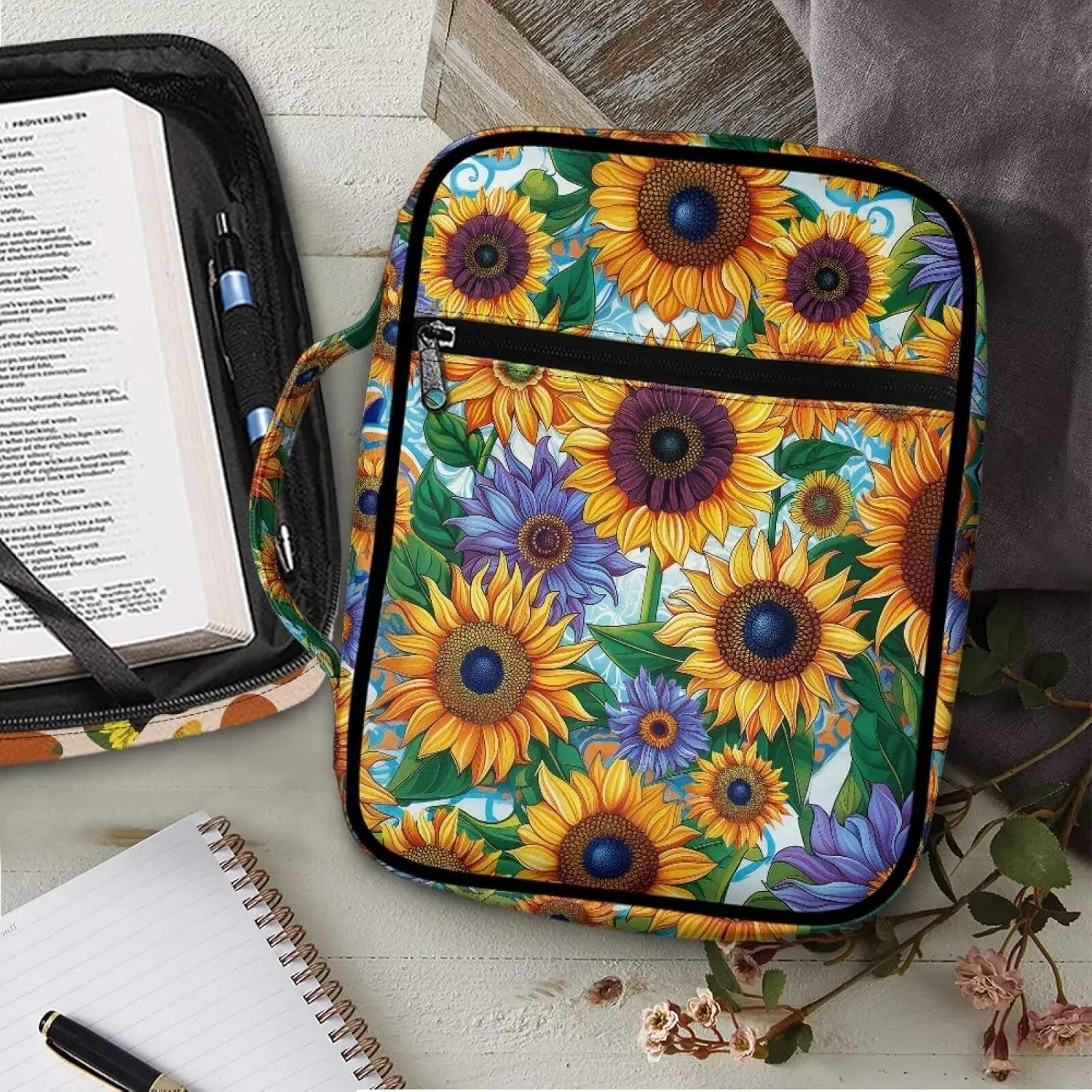 Bible Bag Tote Bible carrying case for Women Men Bible Covers for Women Men with Pockets Personalized