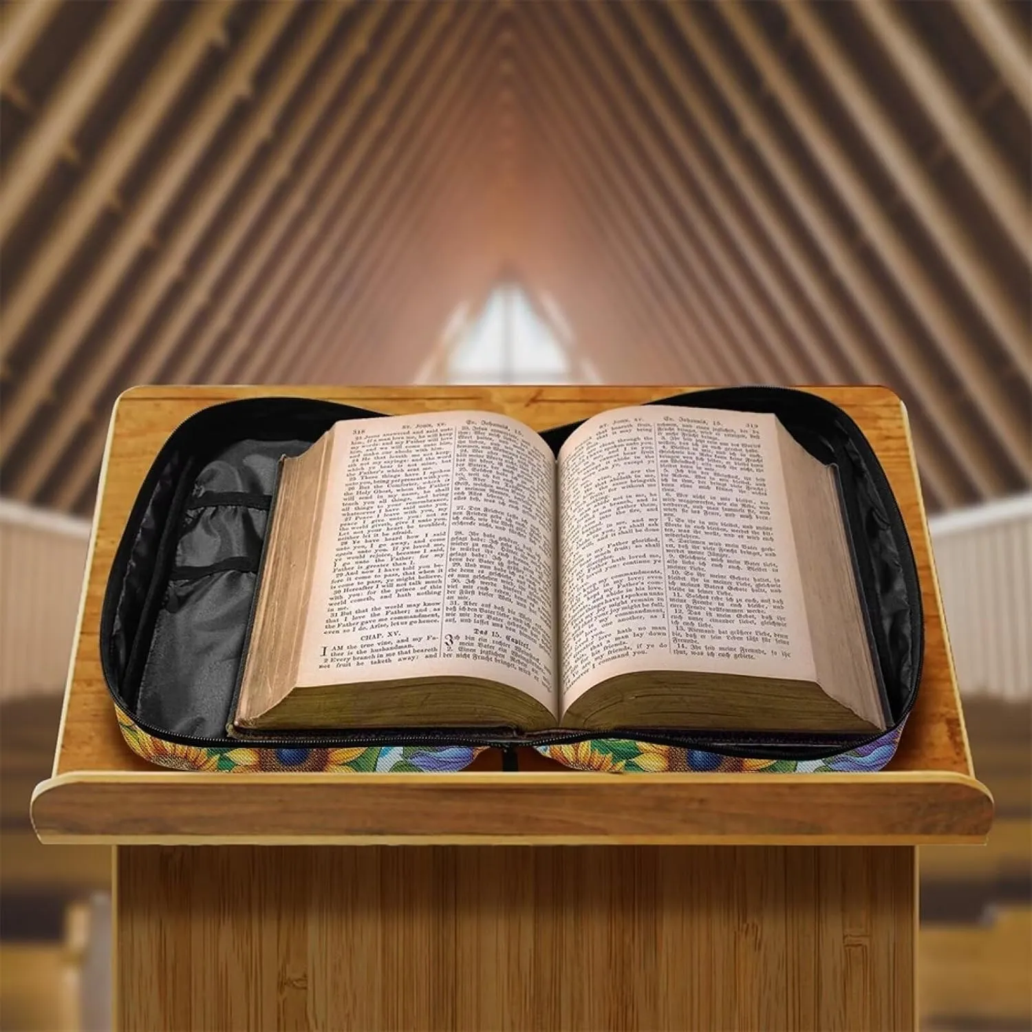 Bible Bag Tote Bible carrying case for Women Men Bible Covers for Women Men with Pockets Personalized