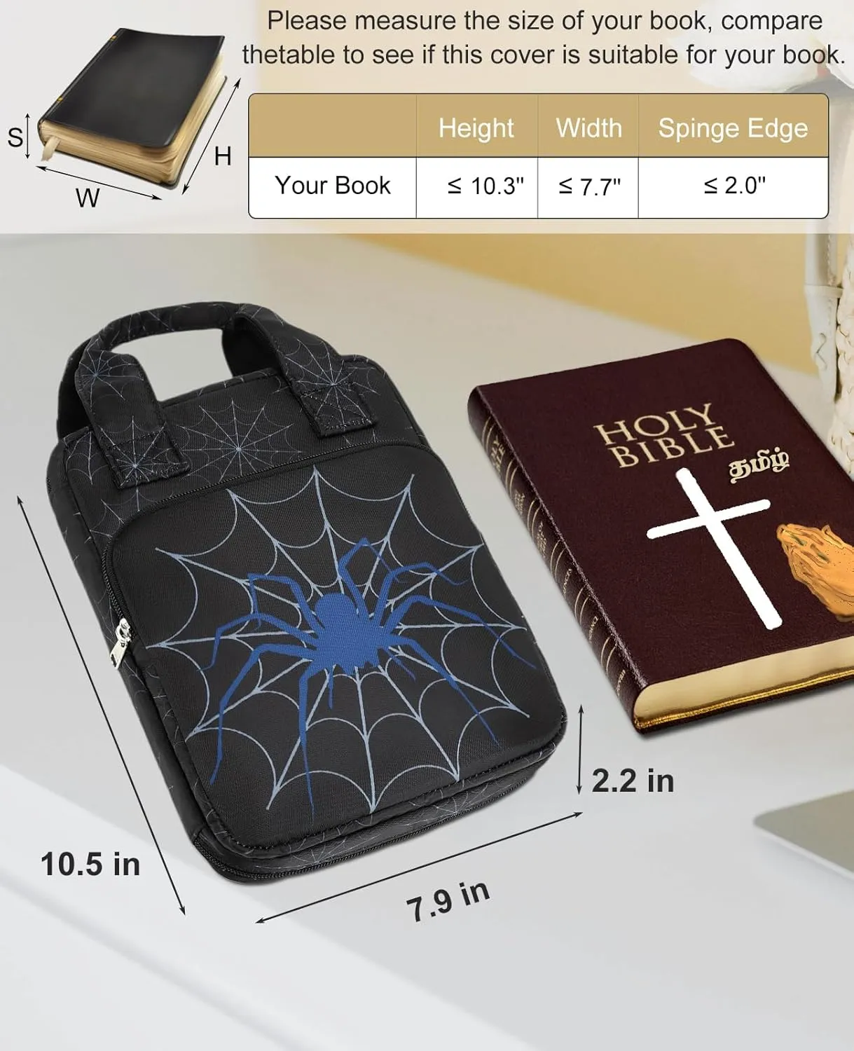 Bible Cover for Boys, Kids Bible Case Carrying Book Case Church Bag Bible Protective with Zippered Pocket, Lion