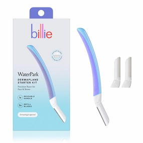 Billie - Dermaplane Starter Kit - Reusable Handle   3 Refill Blades - Remove Facial Hair   Perfectly Shape Brows - Dermatologist-Approved - WaterPark