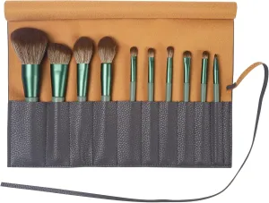Bird&Fish Makeup Brush Case Travel, makeup brush case roll up,brush holder makeup,Holder Organizer Brushes Pouch Cosmetic Bag for Travel，Rolling Bag Storage Case PU Leather