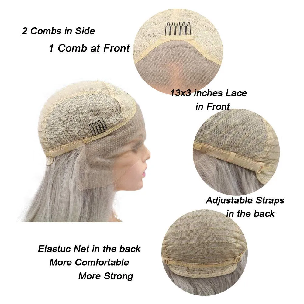 Black Lace Front Wigs Pre Plucked Long Wavy Wigs for Black Women Natural Hairline Synthetic Wig Glueless Synthetic Heat Resistant Fiber Hair Replacement Wigs Festival Holiday Cosplay Makeup 24 Inches