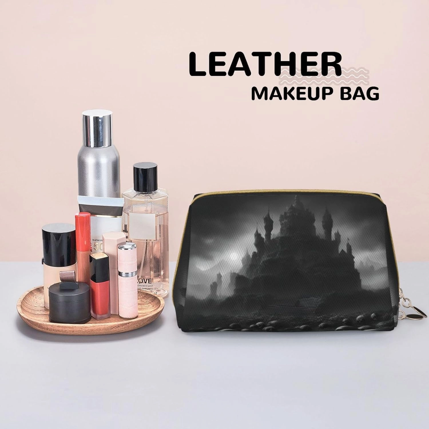 Black And White Skulls 1 Toiletry Pouch, Travel-Friendly Makeup Organizer For Makeup Brushes, Lipsticks