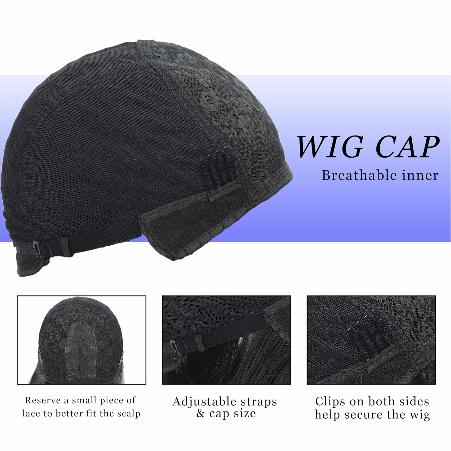 Black Mix Blue Wig With Bangs Long Wigs For Women, Silky Soft Synthetic Fiber Wigs Hair For Daily Party Cosplay (24 Inch Black Mix Blue)