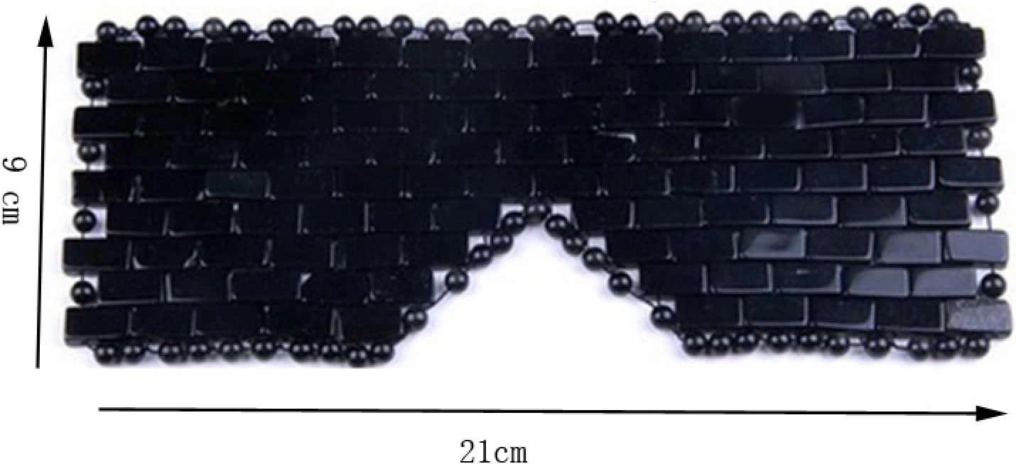 Black Obsidian Eye Mask Natural Jade Roller Guasha Set Eye Massager Jade Stone Facial Massager,Eye Mask No Box