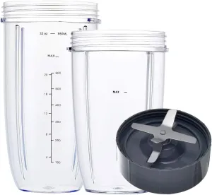 Blender Replacement Parts for Nutribullet, 32oz & 24oz Cups with Replacement Extractor Blade, Compatible with Nutri Bullet 600W/900W Blenders (3 PCS)