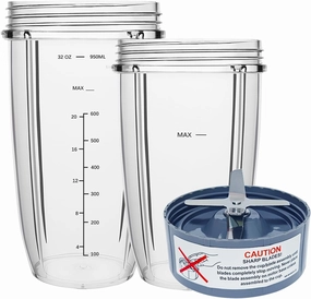 Blender Replacement Parts for Nutribullet, 32oz & 24oz Cups with Replacement Extractor Blade, Compatible with Nutri Bullet 600W/900W Pro Blenders (3 PCS)