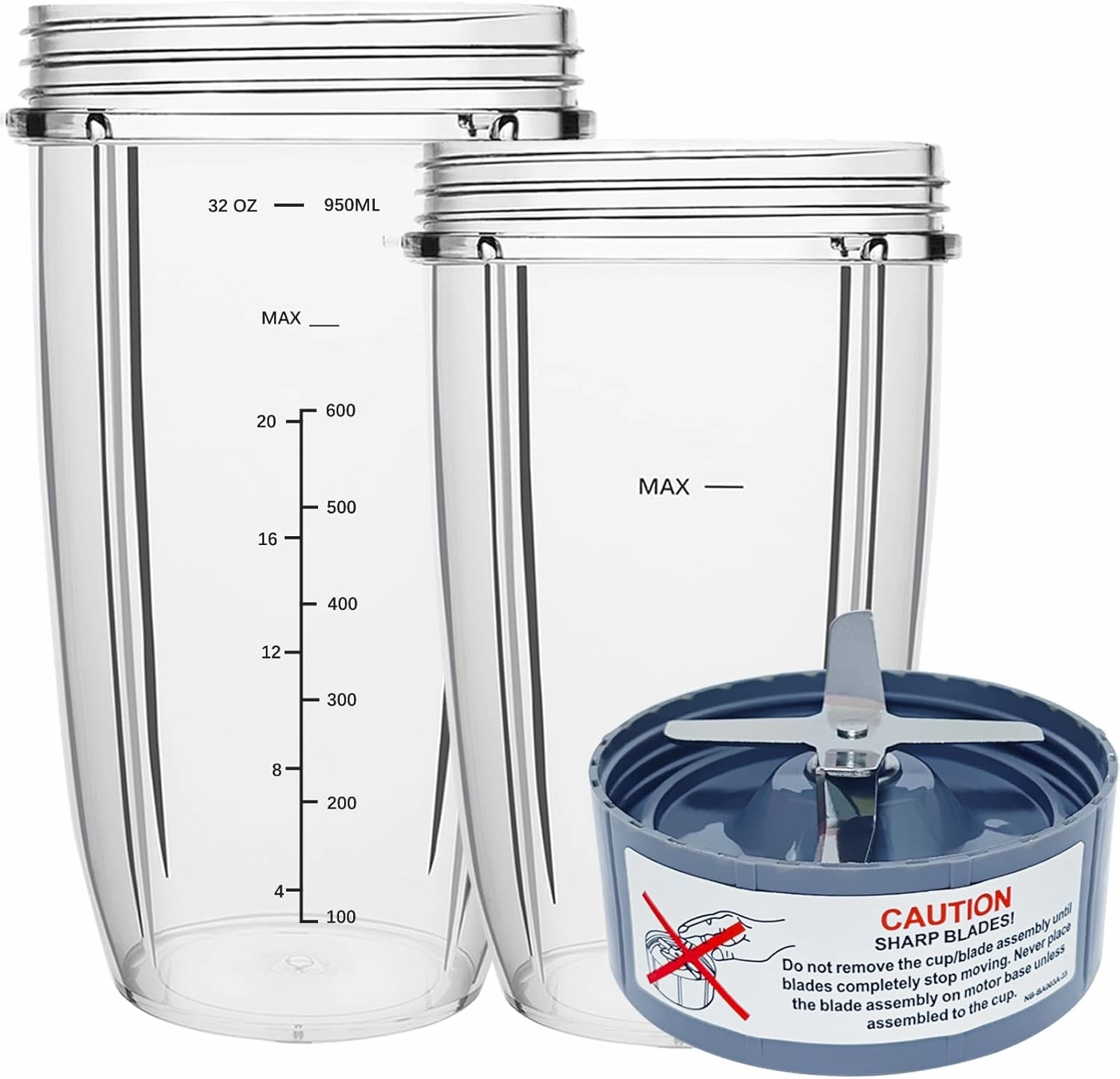 Blender Replacement Parts for Nutribullet, 32oz & 24oz Cups with Replacement Extractor Blade, Compatible with Nutri Bullet 600W/900W Pro Blenders (3 PCS)
