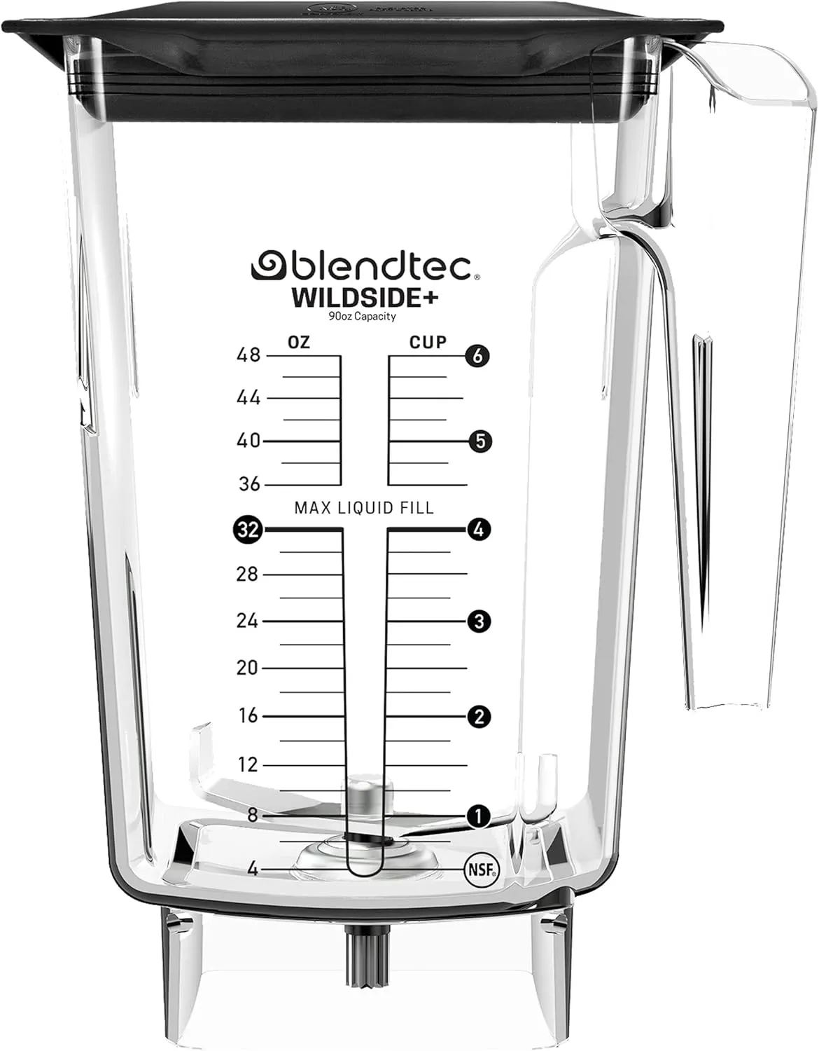 Blendtec 90 oz WildSide Jar, Commercial Grade - Five-Sided Replacement Blender Jar - Compatible with Blendtec Blenders - 36 oz Blending Capacity - Clear