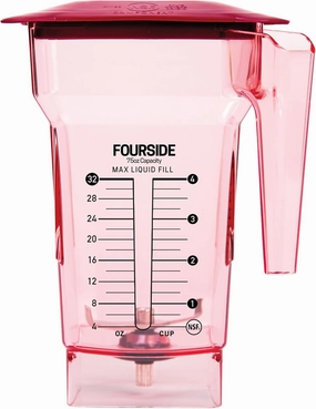 Blendtec 75 oz FourSide Commercial Jar - Four-Sided Replacement Blender Jar - Compatible with Most Blendtec Blenders - 32 oz Blending Capacity - Red